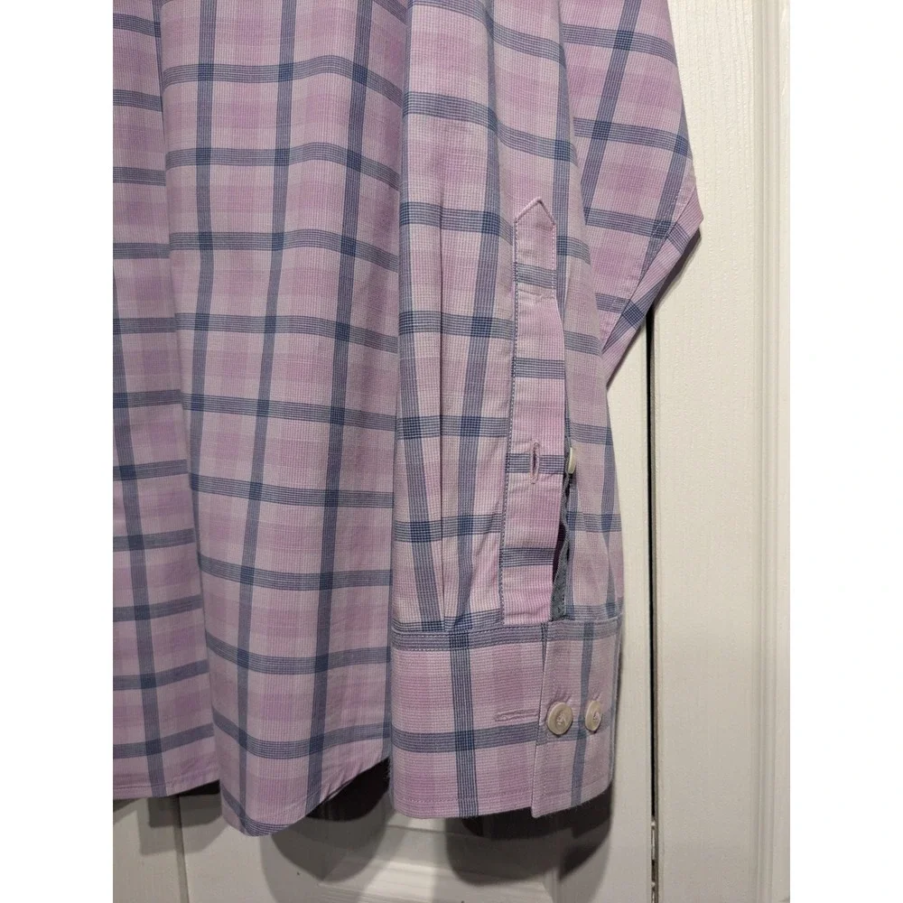 Tommy Bahama‎ Shirt Mens 2XL Purple Blue Check IslandZone Button Up Long Sleeve